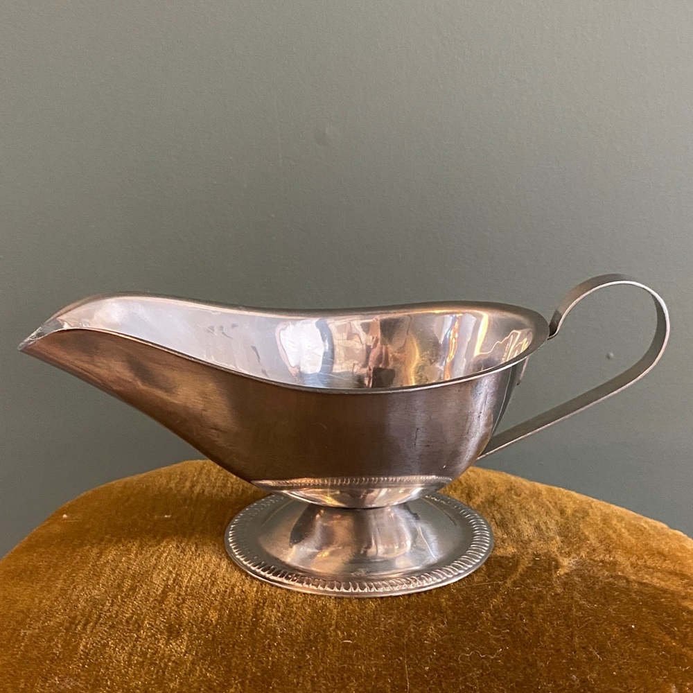 Vintage Stainless Steel Gravy Boat